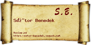 Sátor Benedek névjegykártya