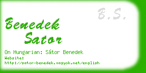 benedek sator business card